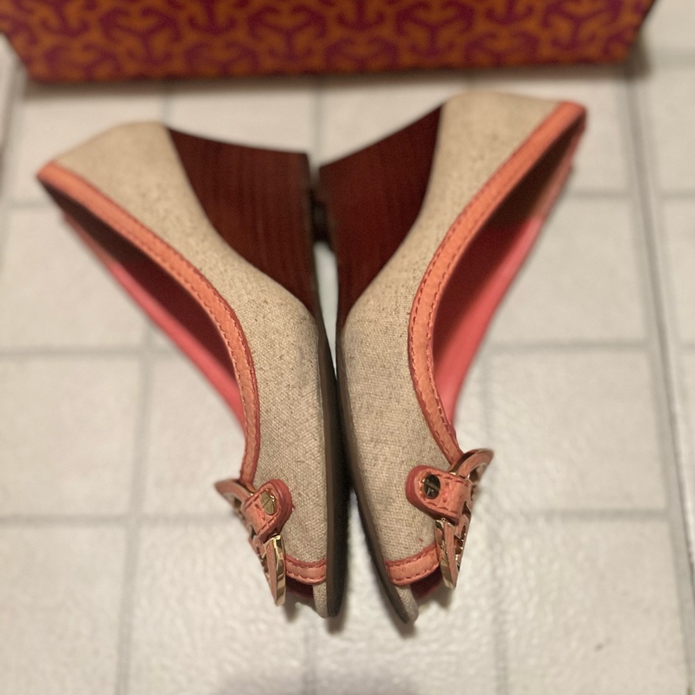 Tory Burch Canvas & Wooden Platform Shoes - Picture 6 of 11